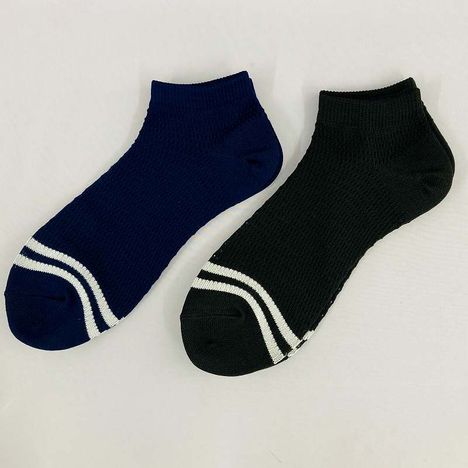 紳士　粗メッシュ靴下ショート丈　ライン柄の3番目の写真