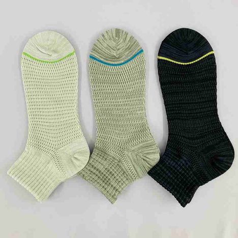 紳士　粗メッシュ靴下アンクル丈　引揃の2番目の写真