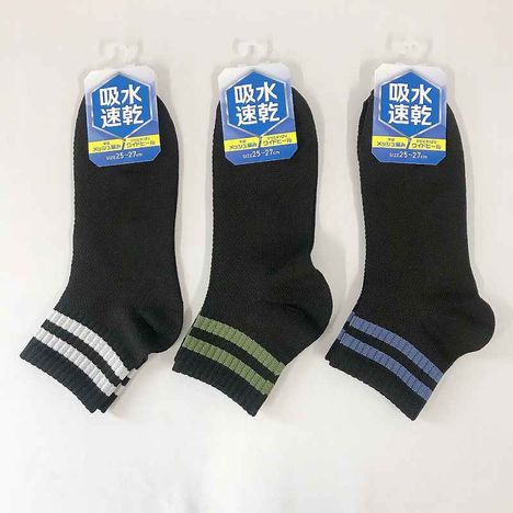紳士超吸水靴下　アンクル丈　２本ラインの画像