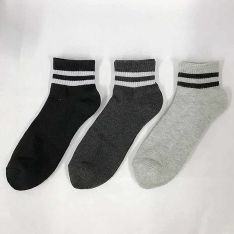 紳士底パイル靴下　アンクル丈　２色ラインの2番目の写真