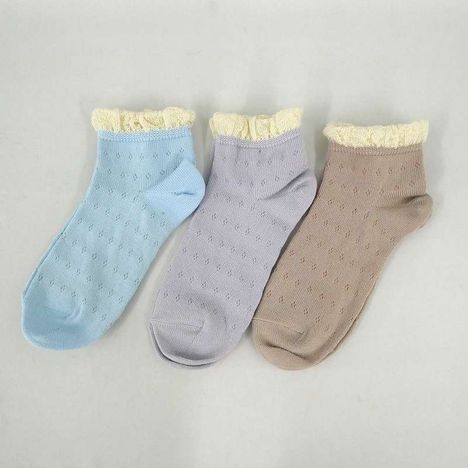 保湿用　婦人アンクル丈　フリル透かし柄の2番目の写真