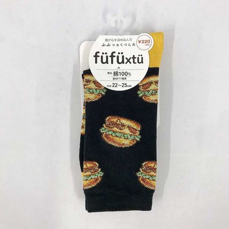 デザインソックス婦人ハンバーガー柄