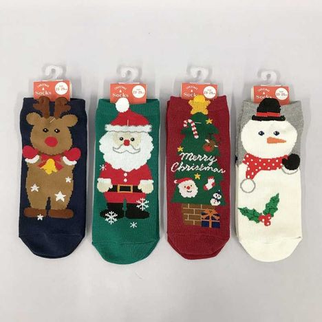 婦人ショート丈靴下　クリスマスなりきりの商品画像