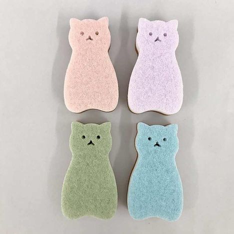 キッチンスポンジ　ねこ４Ｐの2番目の写真