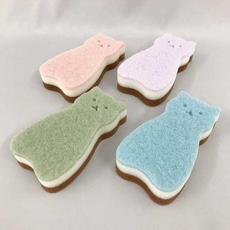 キッチンスポンジ　ねこ４Ｐの3番目の写真