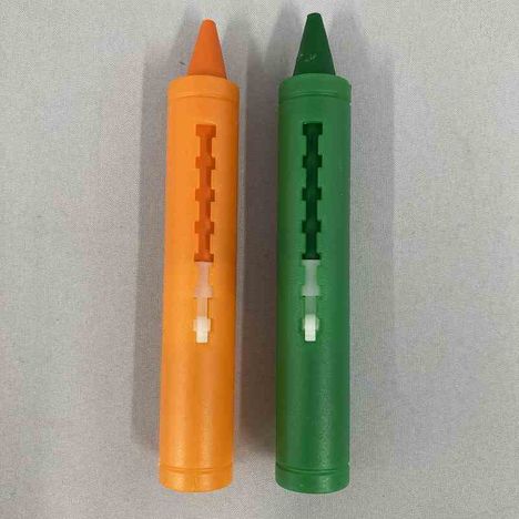 お風呂クレヨン　２色セット　オレンジ・緑の2番目の写真