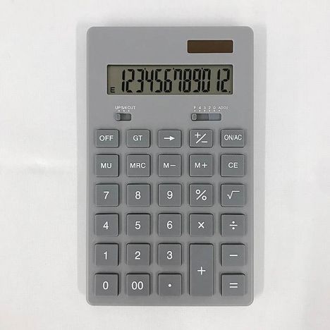 ソーラー付電卓　１２桁　グレーの2番目の写真