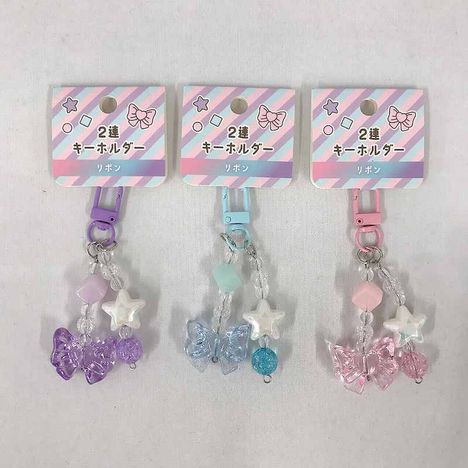 二連キーホルダー　リボンの商品画像