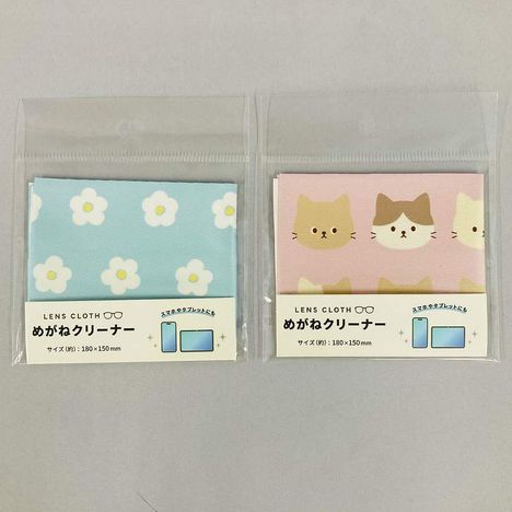 めがねクリーナー　花／ネコの商品画像