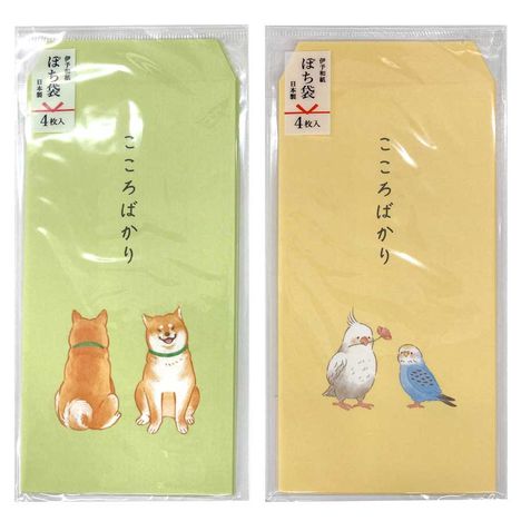 万型ポチ袋　動物こころばかり　４枚の商品画像
