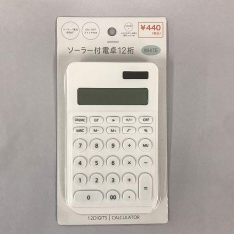 ソーラー付電卓１２桁　ＷＨの商品画像