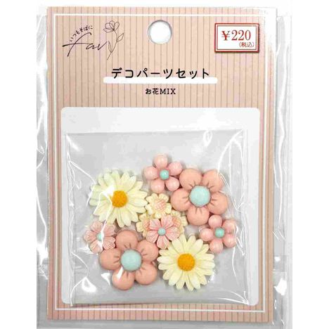 デコパーツセットお花ピンクＭＩＸの画像