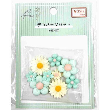 デコパーツセットお花ミントＭＩＸの画像
