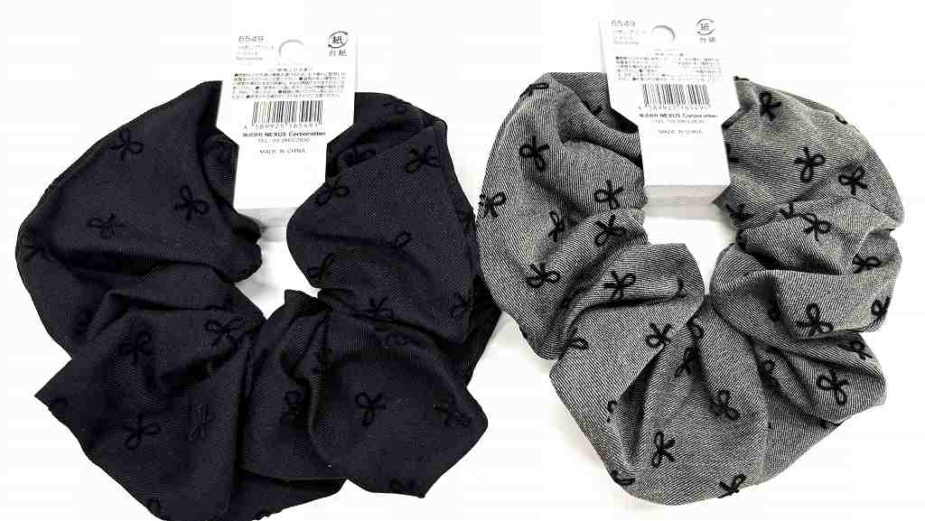 リボンプリントシュシュの2番目の写真