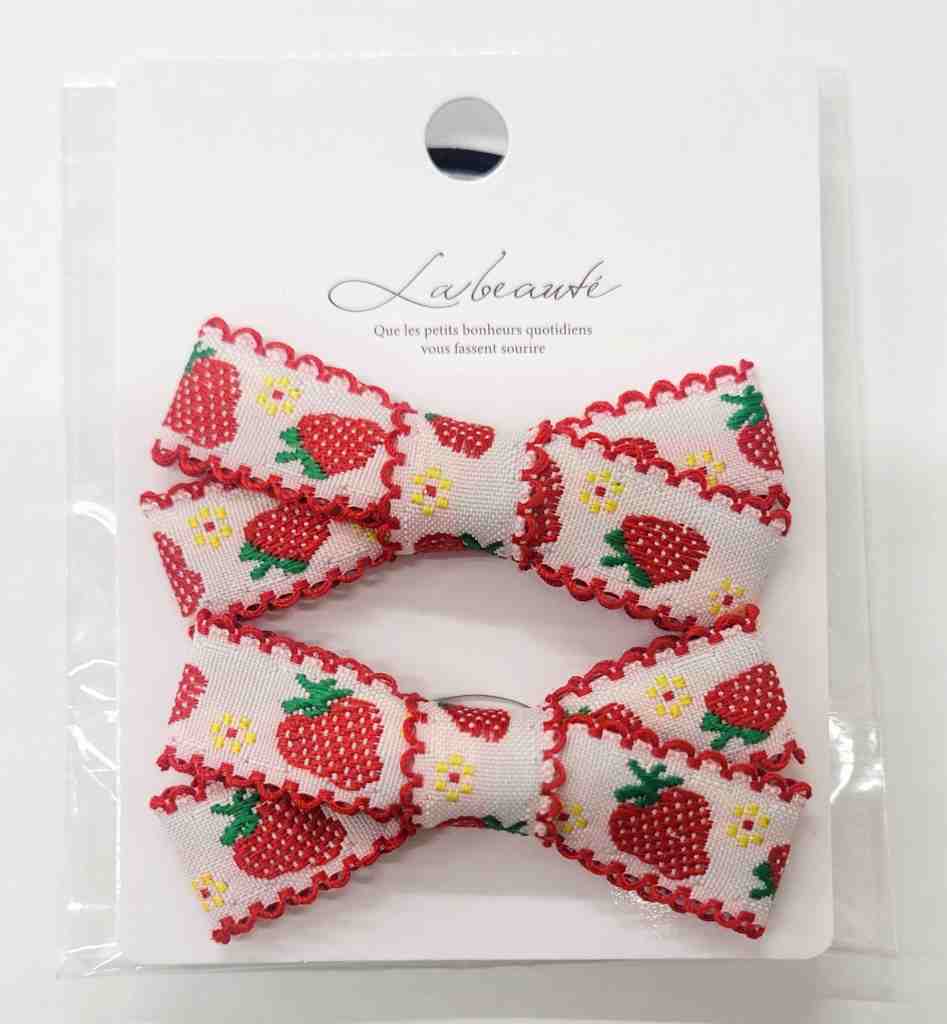 いちご柄ミニリボンポニー２Ｐの商品画像