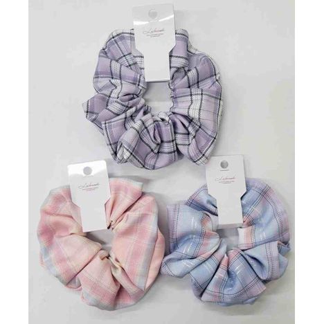 ラメライン入チェック柄シュシュの画像