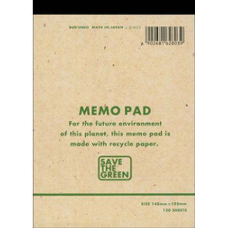 Ａ６　再生紙　メモパッド　１２０枚の商品画像