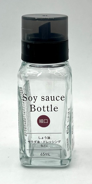 角型ガラス製細口醤油ボトルの商品画像