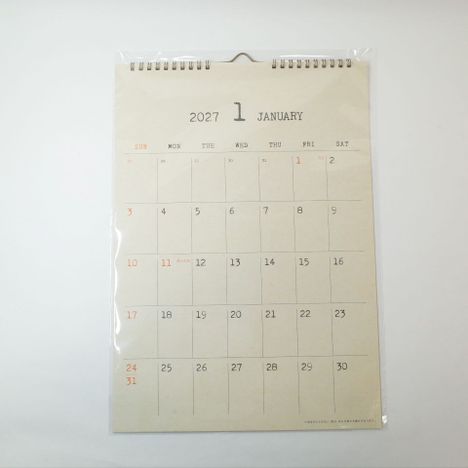 ２０２７　壁掛けＢ４リング式スタンプ文字の画像