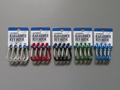カラビナ・キーフック瓢箪型４Ｐの商品画像