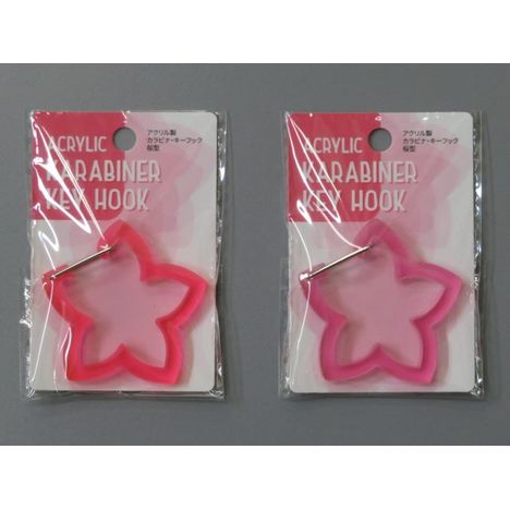 アクリル製カラビナ・キーフック桜型の画像