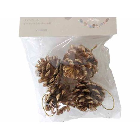 パインコーン　ゴールド＆シルバー　４Ｐの2番目の写真