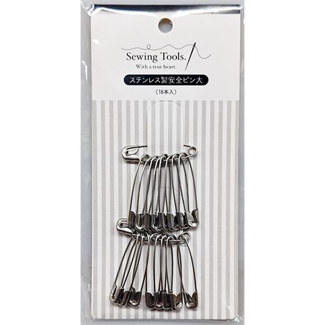 ステンレス製安全ピン　大　１８Ｐの商品画像