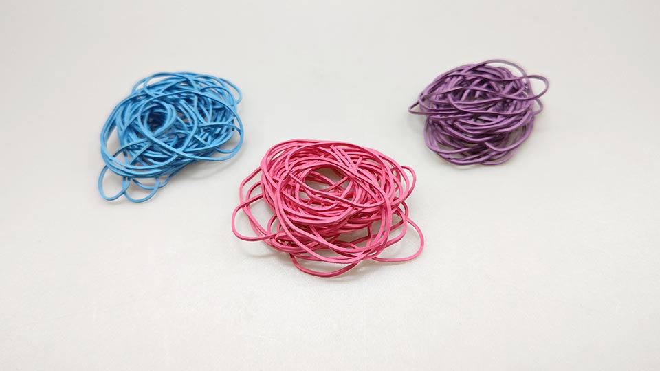 カラーゴムバンド３色セット１００本水紫桃の3番目の写真