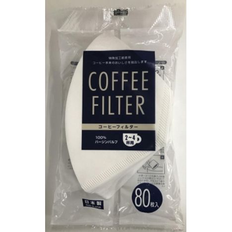 コーヒーフィルター白２～４杯用８０枚入の商品画像