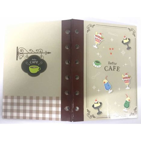 ６穴シール帳　レトロ風喫茶柄の3番目の写真
