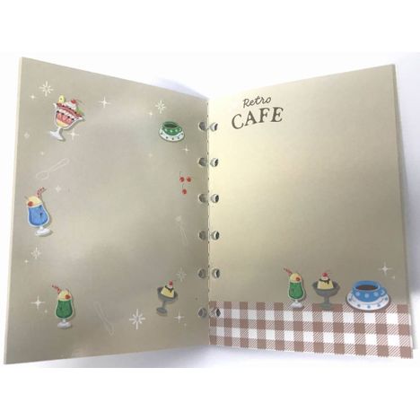 ６穴シール帳　レトロ風喫茶柄の4番目の写真