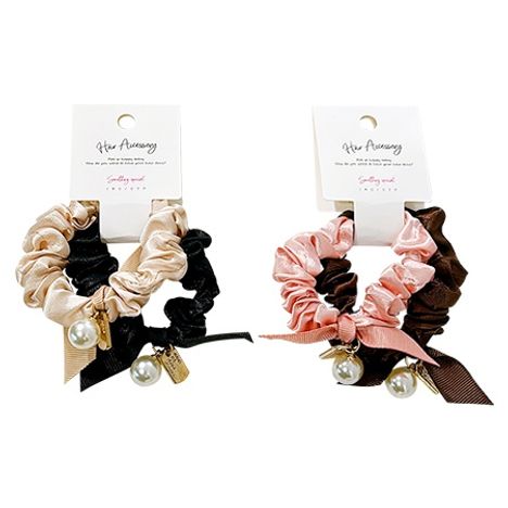 シュシュゴム　サテンパール２Ｐの商品画像