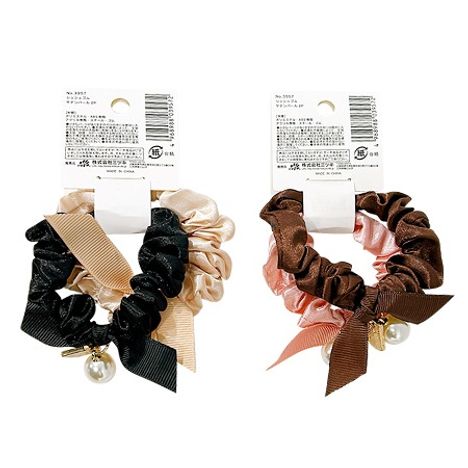 シュシュゴム　サテンパール２Ｐの2番目の写真