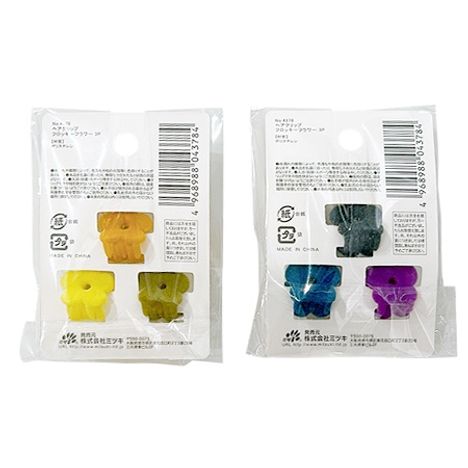 ヘアクリップ　フロッキーフラワー３Ｐの2番目の写真