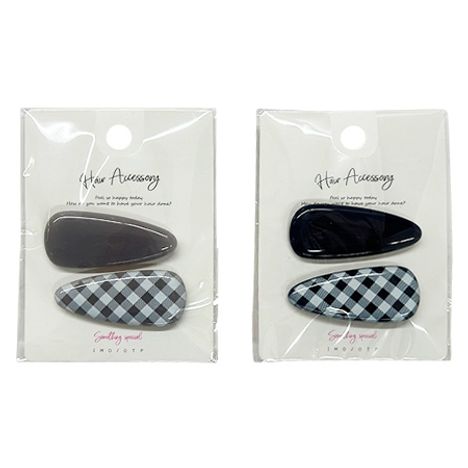 ヘアクリップ　ギンガムチェック２Ｐの商品画像