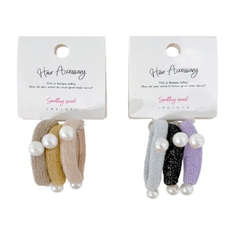 パール付ヘアゴム３Ｐの商品画像