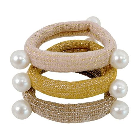 パール付ヘアゴム３Ｐの3番目の写真