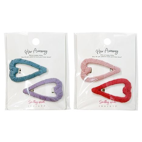 スリーピン　編みハート２Ｐの商品画像