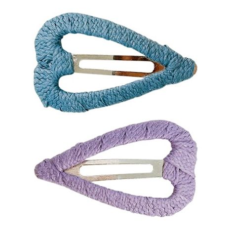 スリーピン　編みハート２Ｐの3番目の写真