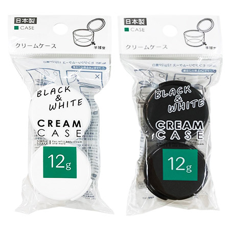 ヒンジクリームケース１２ｇ　２Ｐ黒白の商品画像