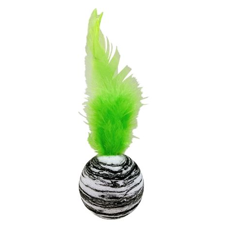 猫用羽根付きマーブルカラーボールの3番目の写真