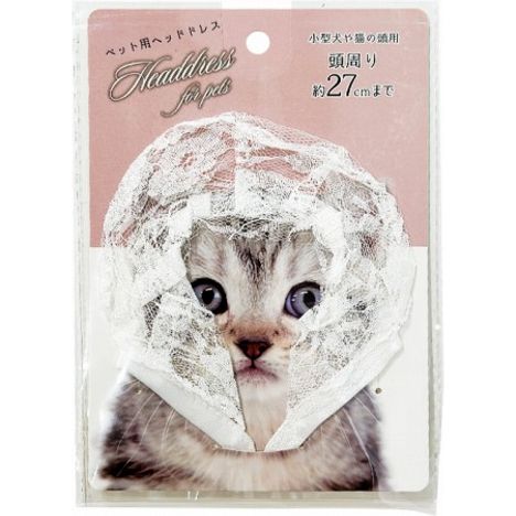 ペット用コスチュームヘッドドレスレースの商品画像