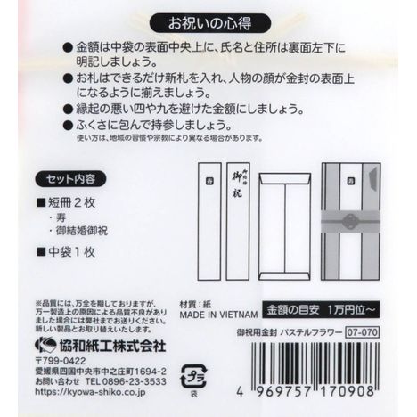 御祝用金封　パステルフラワーの5番目の写真