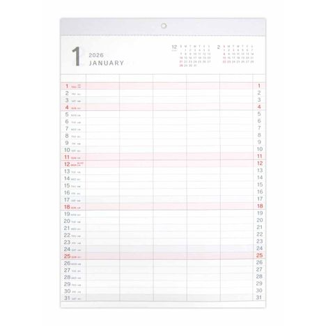 ２６壁掛けカレンダーＡ３ファミリータイプの画像