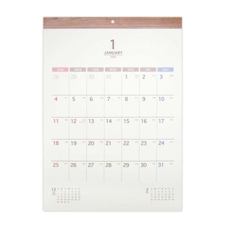 ２６壁掛けカレンダーＡ３ナチュラルの画像