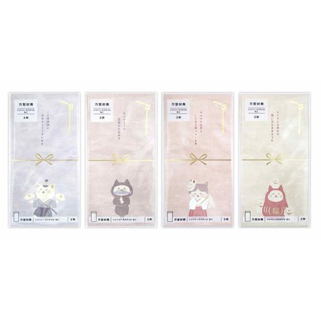 万型封筒ジャパニーズスタイルねこ３枚の商品画像