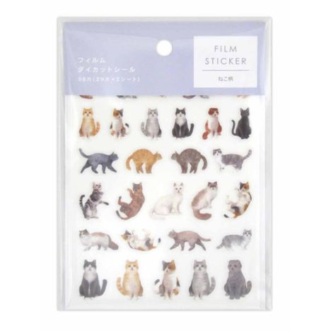ねこフィルムダイカットシール５８片の商品画像