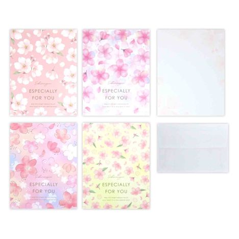 メッセージカード桜巡り３枚の3番目の写真