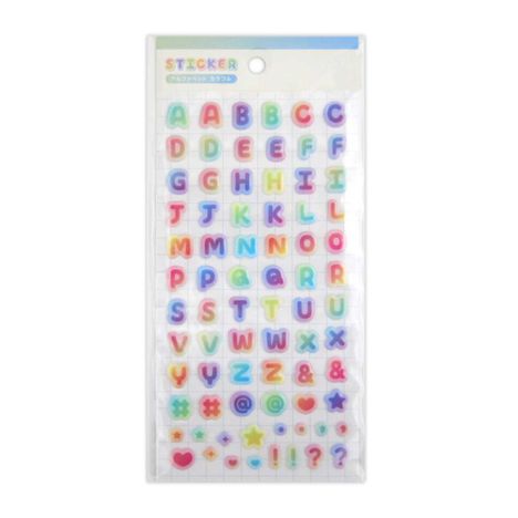 ステッカーぷくぷくアルファベットカラフルの画像