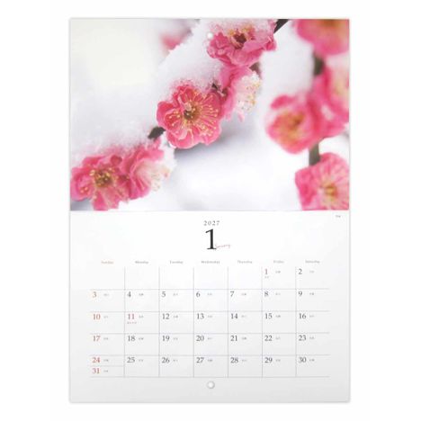 ２７見開き中綴じカレンダーＡ３四季の花の3番目の写真